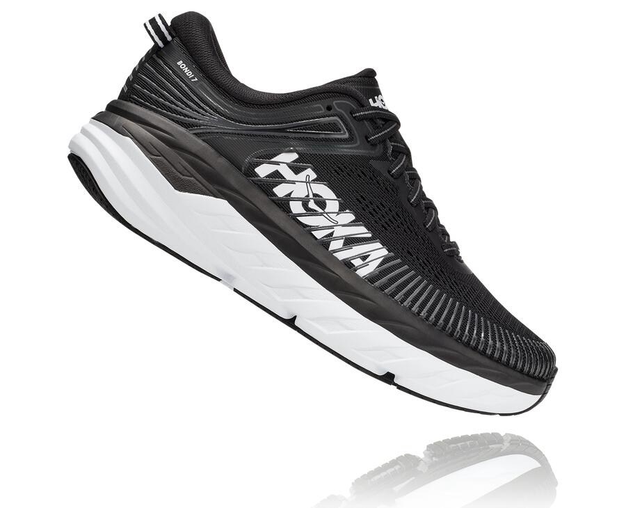 Tenis Hoka One One Feminino Pretas/Branco - Bondi 7 - 034-FPJCGZ